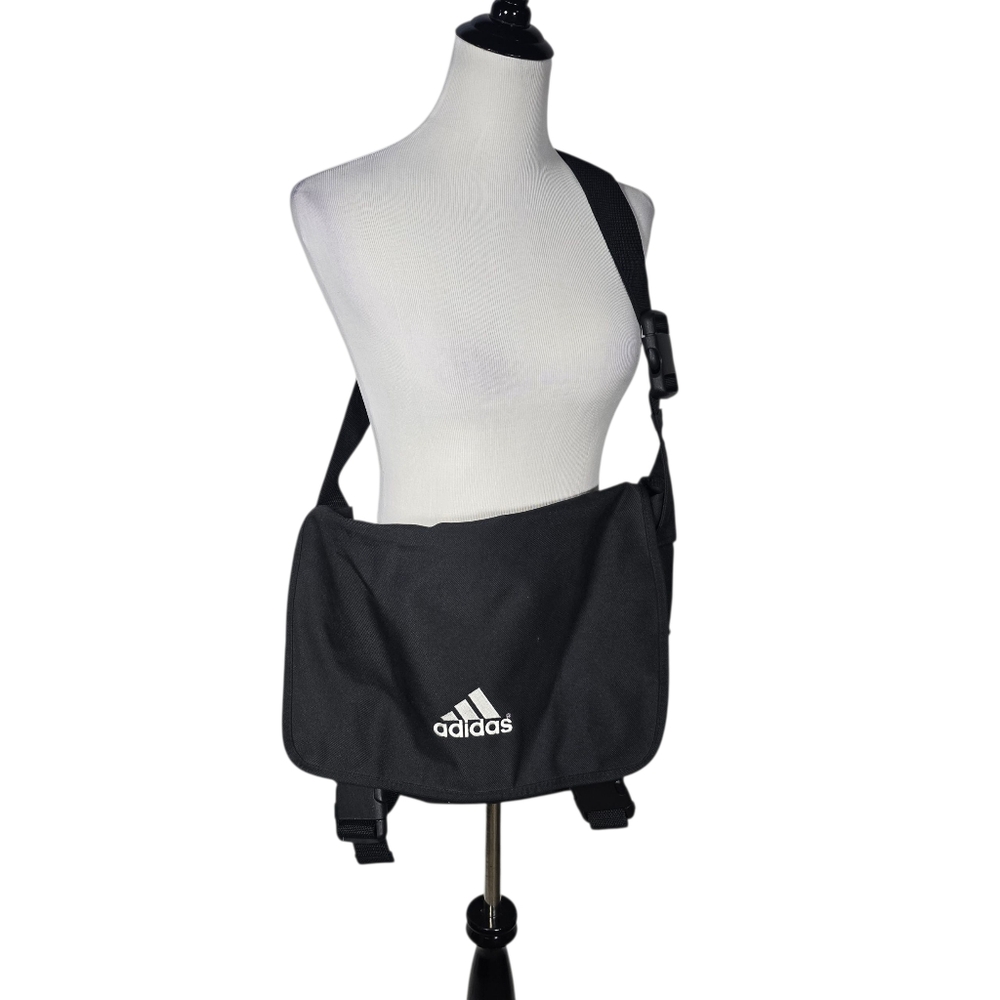 Adidas Black And Gray Messenger Bag As Is